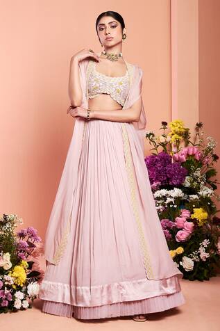 Niamh By Kriti Bead Embroidered Cape Set