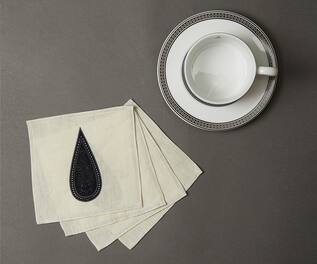 Ritu Kumar Cotton Linen Floral Napkin (Set of 4)