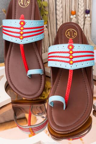 NR by Nidhi Rathi Braided Colorblock Kolhapuris