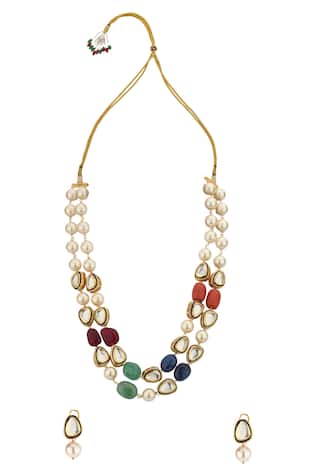 Joules by Radhika Kundan Layered Necklace Set
