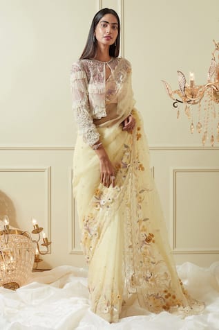 modern saree with jacket