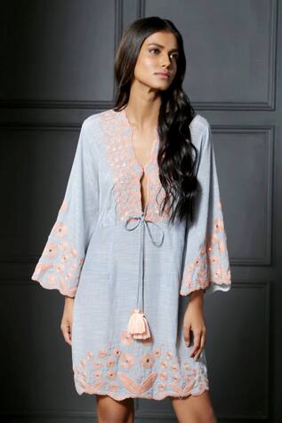 Nandita Thirani Embroidered Linen Dress