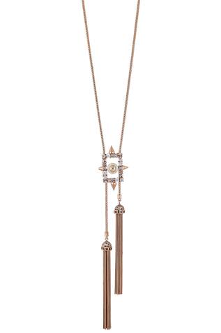 Outhouse Crystal Tassel Pendant Necklace