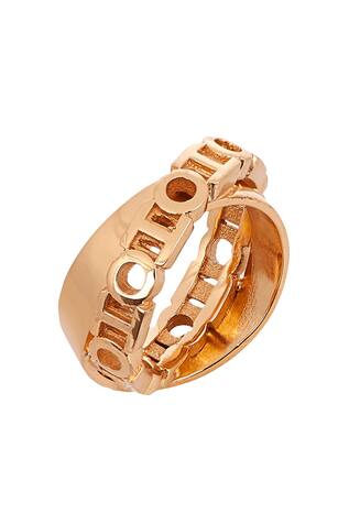 Outhouse Infinity Monogram Ring