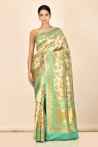 Nazaakat by Samara Singh Banarasi Tissue Silk Minedar Saree