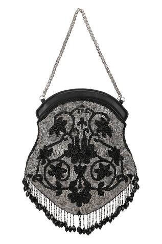 The Leather Garden Orchid Embellished Potli Bag With Sling