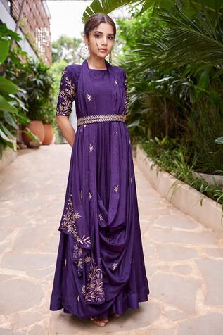 anarkali gown with belt