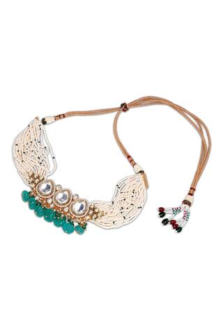Anayah Jewellery Beaded Kundan Choker Set