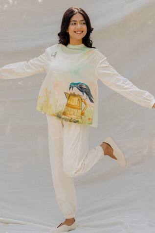 Purvi Doshi Hand Painted Cotton Top