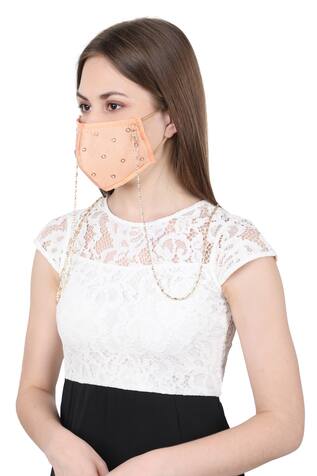Puneet Gupta Embroidered Face Mask with Chain ( Single Pc ) 