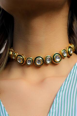 Phiroza Stone Embellished Choker Necklace