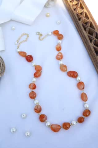 Phiroza Stone Embellished Necklace
