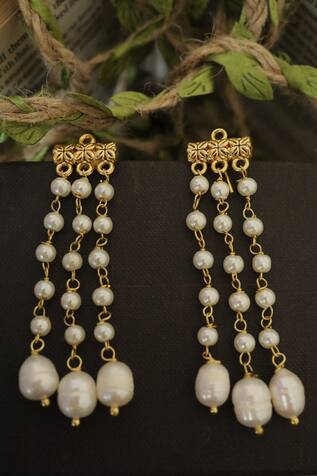 Phiroza Layered Pearl Earrings