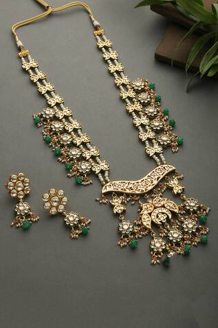Phiroza Floral Kundan Necklace Set