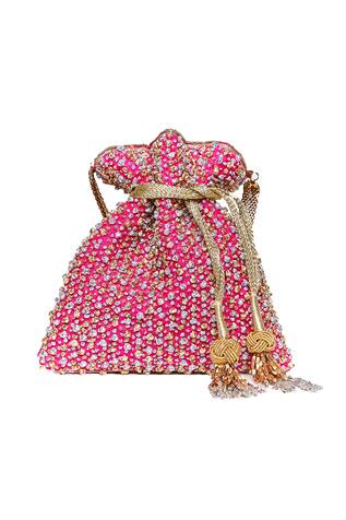 The Pink Potli Knots Of Love Embroidered Potli