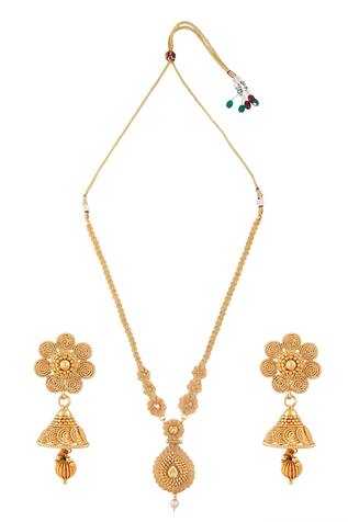 Khwaab by Sanjana Lakhani- Accessories Floral Long Necklace Set