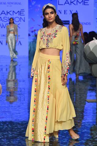 Payal Singhal Abisha Crop Top With Skirt