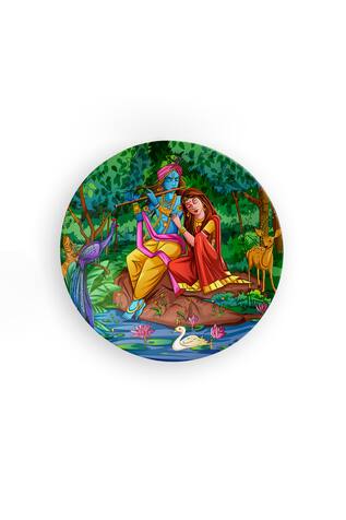 The Quirk India Radha Krishna Decorative Wall Plate