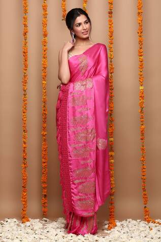 Ruar India Swarovski Embellished Saree With Blouse