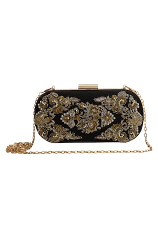 The Purple Sack Embroidered Clutch with Sling