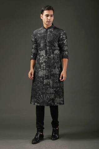 Rohit Bal Chanderi Silk Shibori Print Kurta Set
