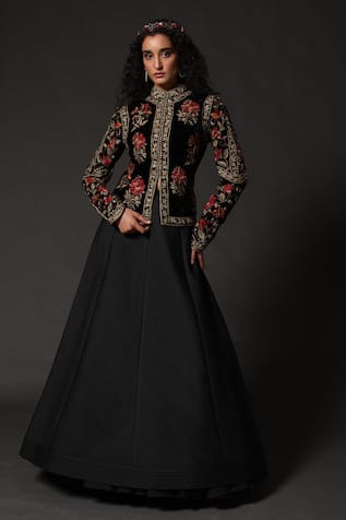 Rohit Bal Silk Velvet Embroidered Jacket