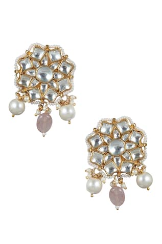 Riana Jewellery Floral Stone Stud Earrings