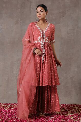 Rekha Agra Block Print Kurta Gharara Set
