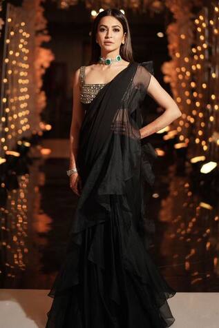 Ridhi Mehra Pre-Draped Ruffle Saree Set