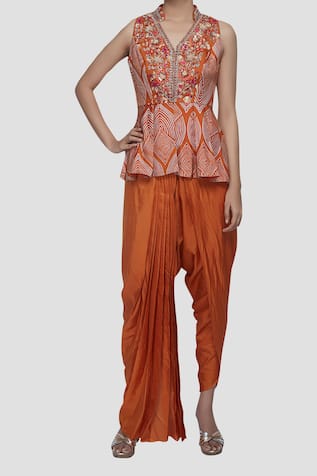 dhoti pants with peplum top online