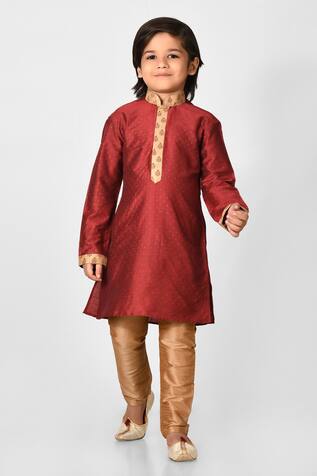 Banana Bee Art Silk Kurta Set