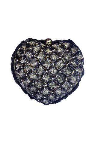Doux Amour Heart-Shaped Embroidered Clutch
