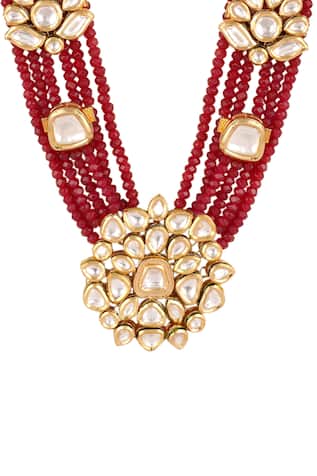 Anayah Jewellery  Kundan Floral Pendant Long Necklace