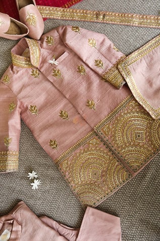 Panchhi by Kanupriya Tibrewala Floral Embroidered Sherwani Set