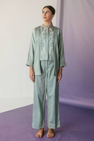 FEBo6 Embroidered Top & Pant Set