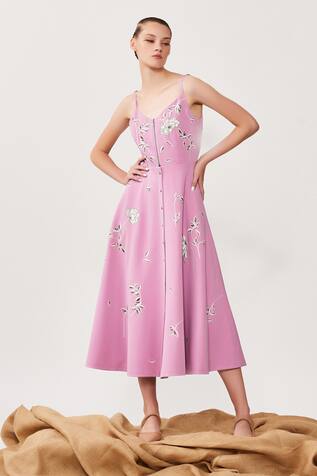 Shahin Mannan Abstract Rose Embroidered Dress
