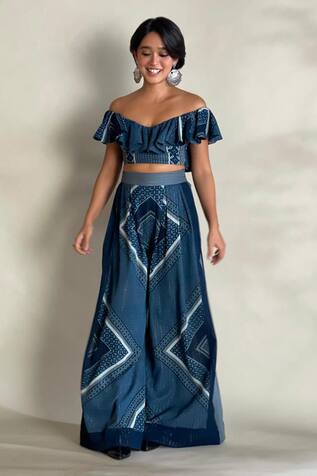 Nikita Mhaisalkar Tile Print Ruffle Top