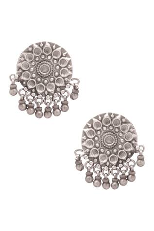 Sangeeta Boochra Carved Studs With Bead Drops