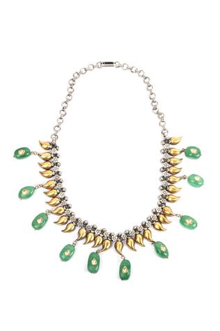 Sangeeta Boochra Stone Tassel Necklace