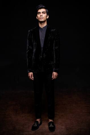 Sawan Gandhi Velvet Jacket & Pant Set