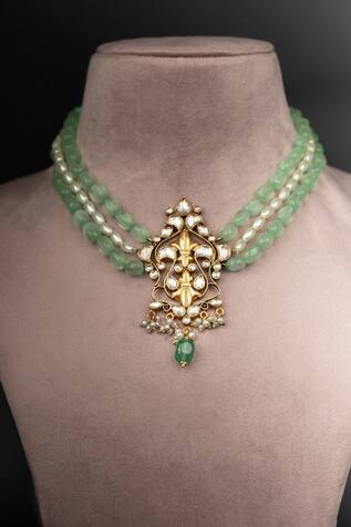 Osvag India Polki Embellished Pendant Necklace