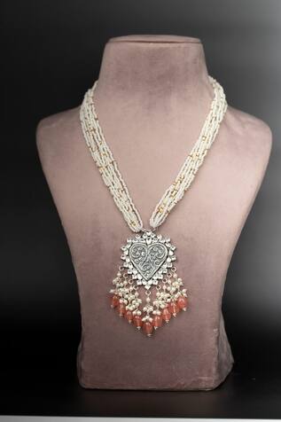 Osvag India Bead Drop Pendant Necklace