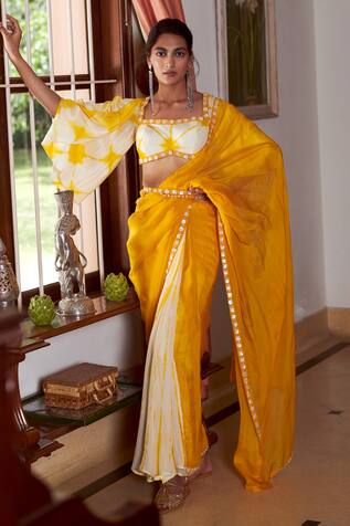 Reeti Arneja Silk Tie & Dye Saree With Blouse