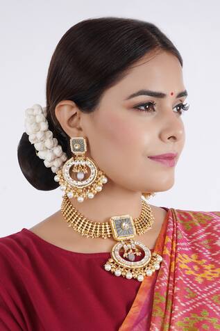 Smars Jewelry Pachi Kundan Necklace Set