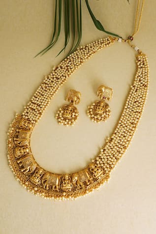 Smars Jewelry Temple Motif Necklace Set