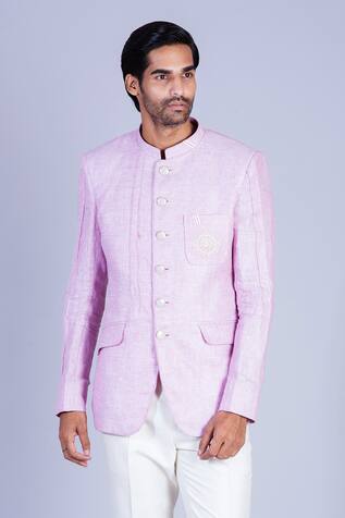 Sarab Khanijou Linen Bandhgala Set