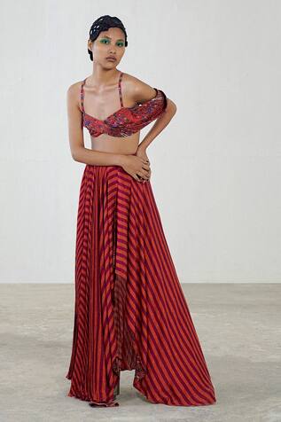 Saaksha & Kinni Pleated Striped Skirt