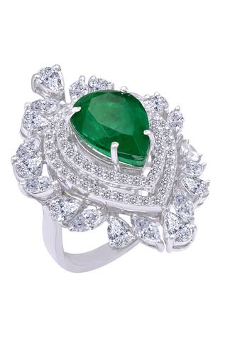 Diosa Jewels Crystal Pear Ring