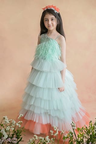 Pa:Paa Feather Embroidered Gown