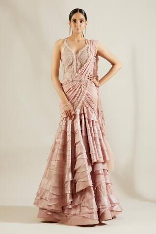Adaara Couture Embellished Saree Gown